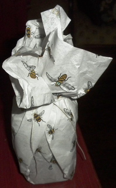 Packaged honey jar.
